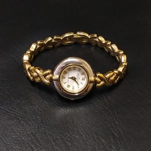 ANNE KLEIN GOLD-TONED QUARTZ ANALOG WATCH